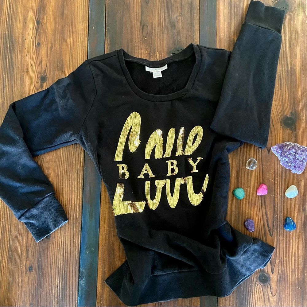 Motherhood Maternity Baby Love Sequin Pullover
